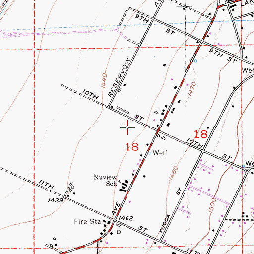 Topographic Map of Riverside County Fire Department Station 3 Nuview, CA