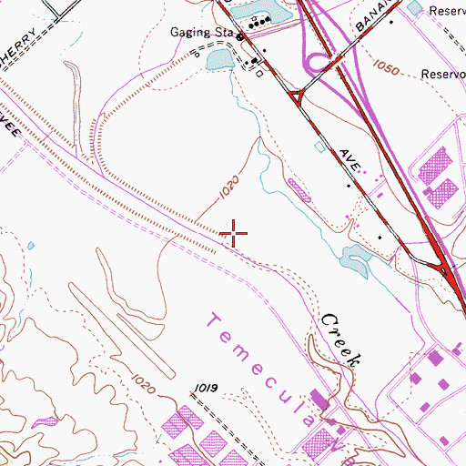 Topographic Map of Riverside County Fire Department Station 73 Rancho California, CA