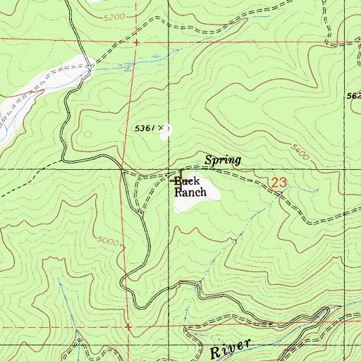 Topographic Map of Buck Ranch Guard Station, CA