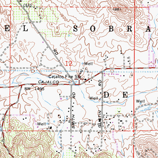 Topographic Map of California Department of Forestry and Fire Protection Cajalco Fire Station 4, CA