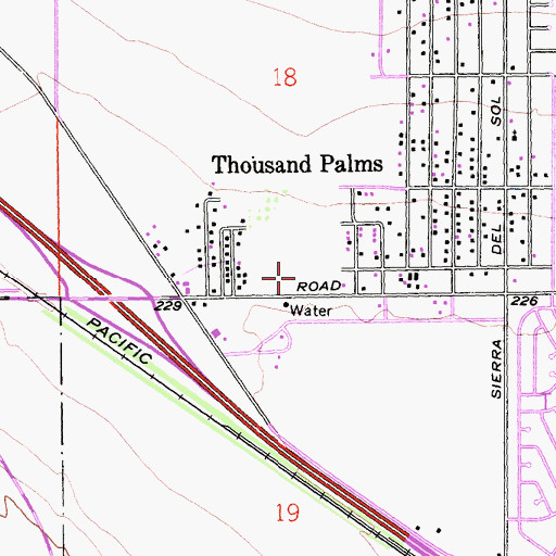 Topographic Map of Riverside County Fire Department Station 35 Roy Wilson, CA