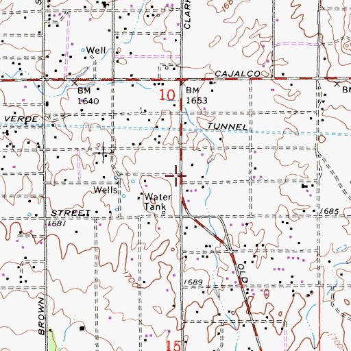 Topographic Map of Riverside County Fire Department Station 59 - Mead Valley, CA