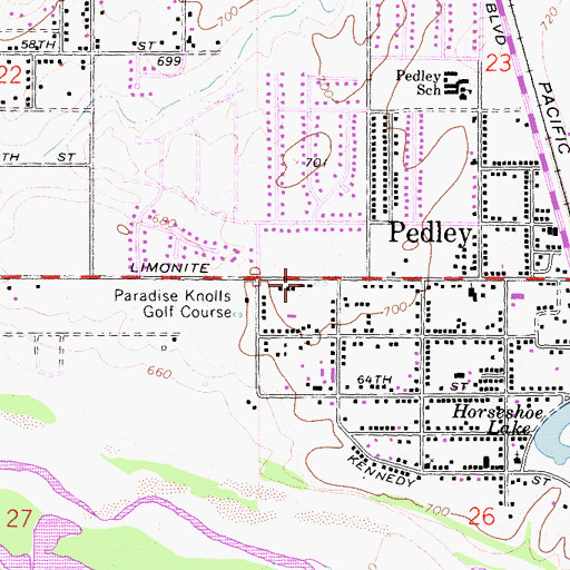 Topographic Map of Riverside County Fire Department Fire Station 16 Pedley, CA