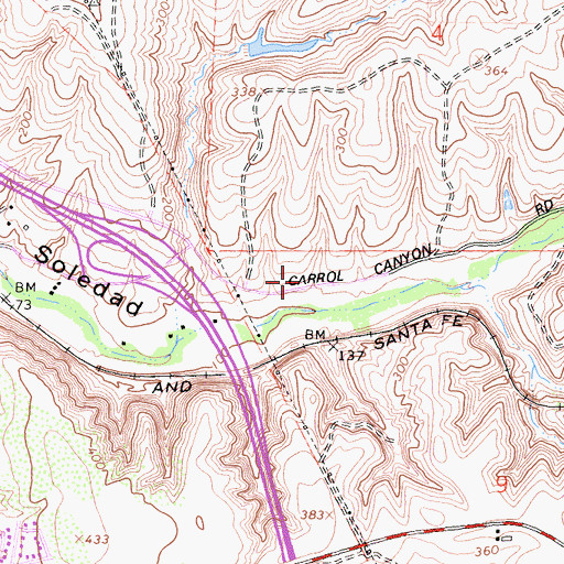 Topographic Map of San Diego Fire - Rescue Department Station 41, CA