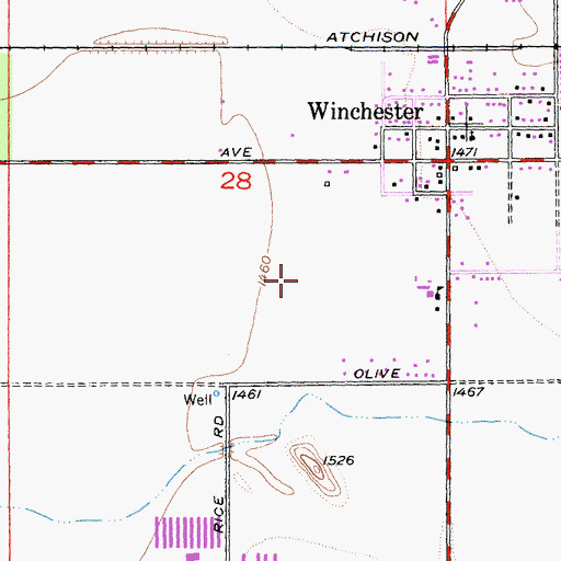 Topographic Map of Riverside County Fire Department Station 34 Winchester, CA