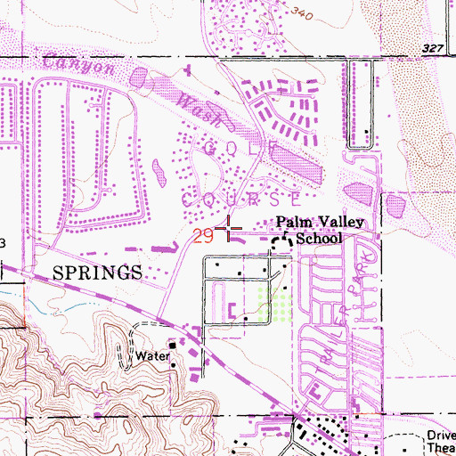 Topographic Map of Palm Springs Fire Department Station 5, CA