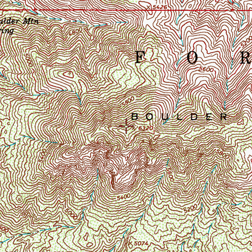 Topographic Map of Boulder Mountain, AZ