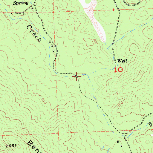 Topographic Map of Buckhorn Creek, CA