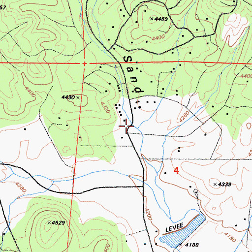 Topographic Map of Sand Canyon Volunteer Fire Department, CA
