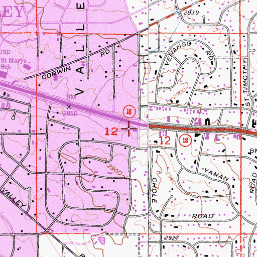 Topographic Map of Apple Valley Fire Protection District Station 332, CA