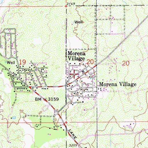 Topographic Map of CAL FIRE Lake Morena Fire Station 42, CA