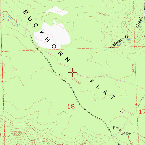 Topographic Map of Buckhorn Flat, CA