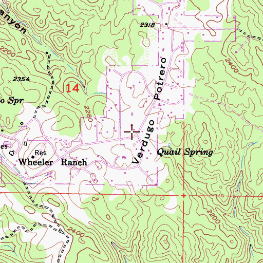 Topographic Map of Riverside County Fire Department Station 62 Rancho Carrillo, CA