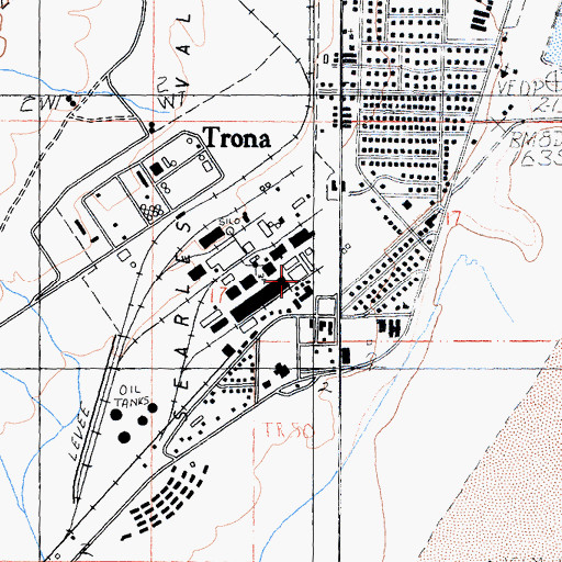 Topographic Map of Searles Valley Minerals Fire Department, CA