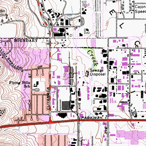Topographic Map of Heartland Fire and Rescue El Cajon Station 9, CA