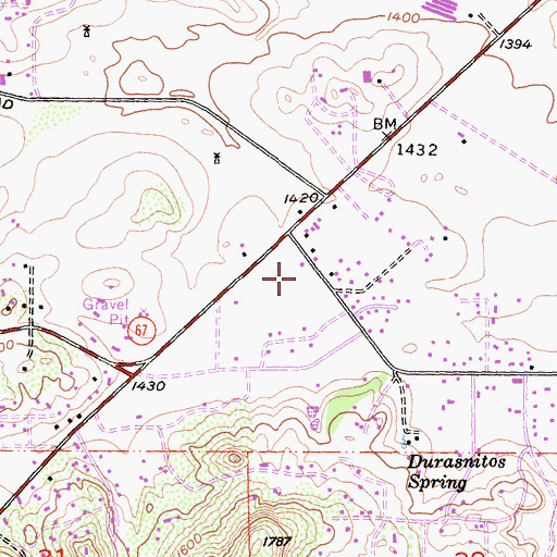 Topographic Map of CAL FIRE Ramona Fire Station 82, CA