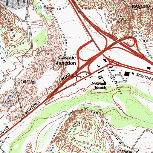 Topographic Map of Los Angeles County Fire Department Station 76, CA