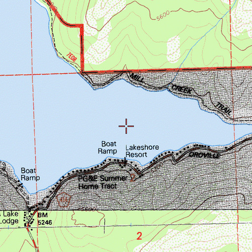 Topographic Map of Bucks Lake, CA