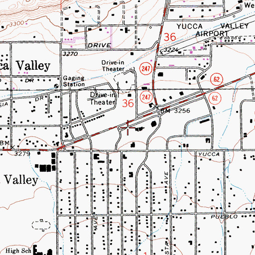 Topographic Map of San Bernardino County Fire Department Station 41 - Yucca Valley, CA