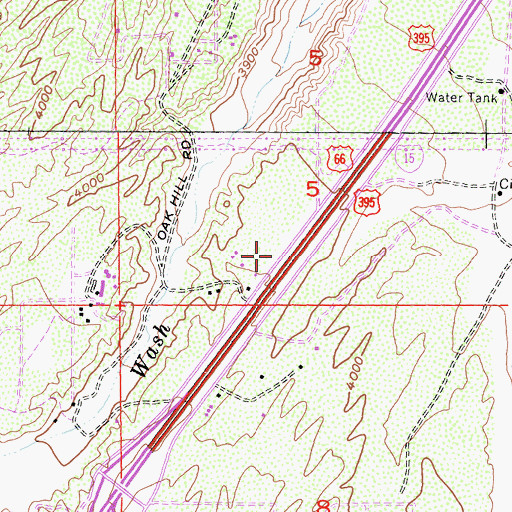 Topographic Map of San Bernardino County Fire Department Station 40 - Oak Hills, CA