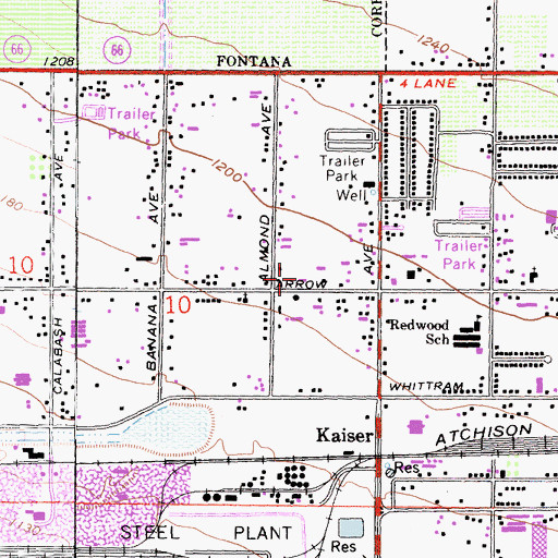 Topographic Map of San Bernardino County Fire Department Station 73, CA