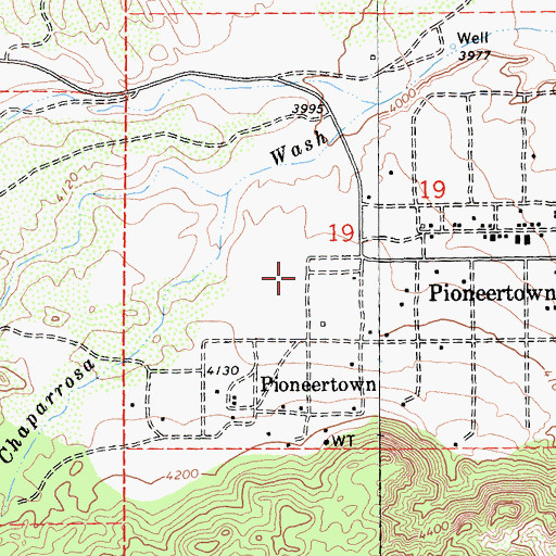 Topographic Map of San Bernardino County Fire Department Station 38 Pioneertown, CA