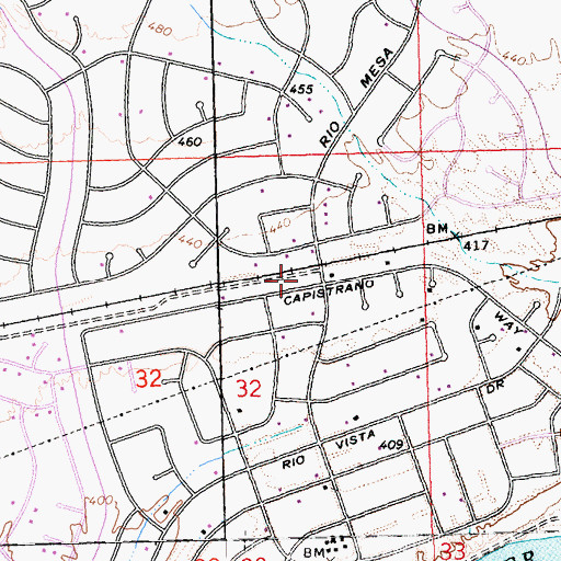 Topographic Map of San Bernardino County Fire Department Station 17 - Big River, CA