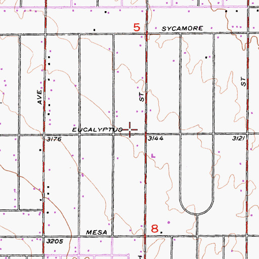 Topographic Map of San Bernardino County Fire Department Station 304 Hesperia, CA