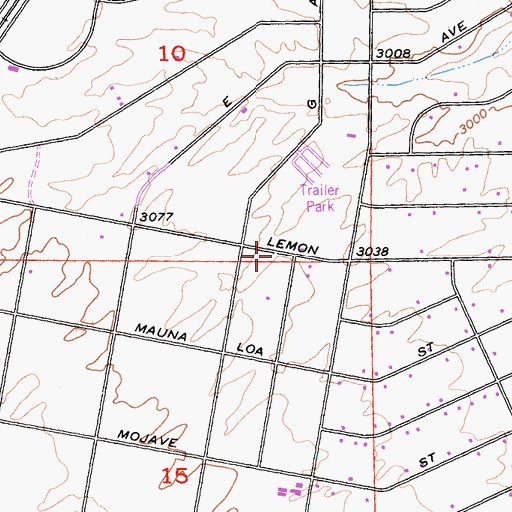 Topographic Map of San Bernardino County Fire Department Station 303 Hesperia, CA