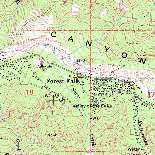 Topographic Map of San Bernardino County Fire Department Station 99  Forest Falls, CA