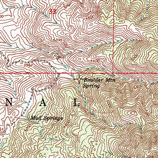 Topographic Map of Boulder Mountain Spring, AZ