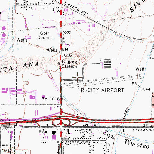 Topographic Map of San Bernardino City Fire Department Station 231, CA