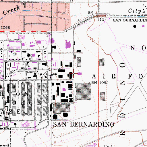 Topographic Map of San Bernardino City Fire Department Station 233, CA