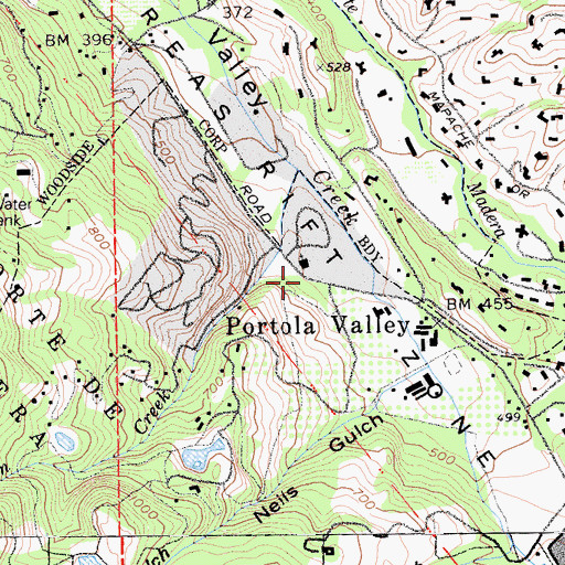Topographic Map of Bull Run Creek, CA