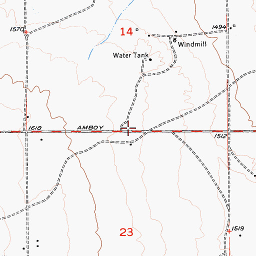 Topographic Map of San Bernardino County Fire Department Station 45 - Wonder Valley, CA