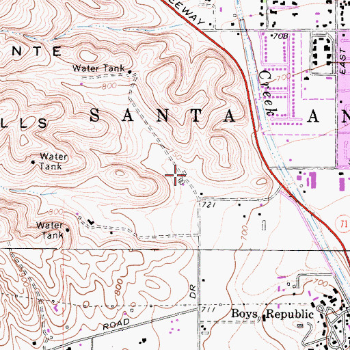 Topographic Map of Chino Valley Fire District Station 66, CA