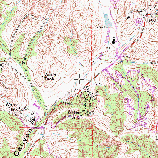 Topographic Map of Chino Valley Fire District Station 64, CA