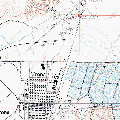 Topographic Map of San Bernardino County Fire Department Station 57 Trona, CA