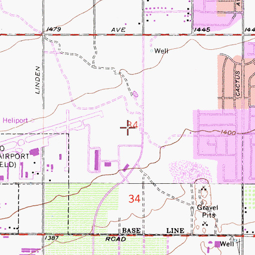 Topographic Map of Rialto Fire Department Station 203, CA