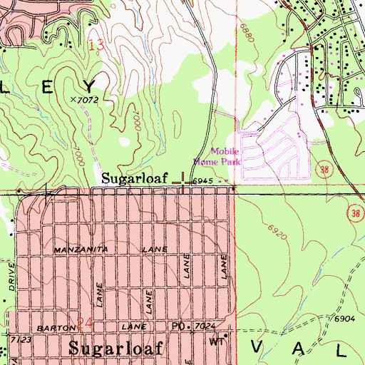 Topographic Map of Big Bear City Fire Department Station 292, CA