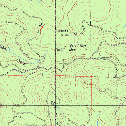 Topographic Map of Bumblebee Mine, CA