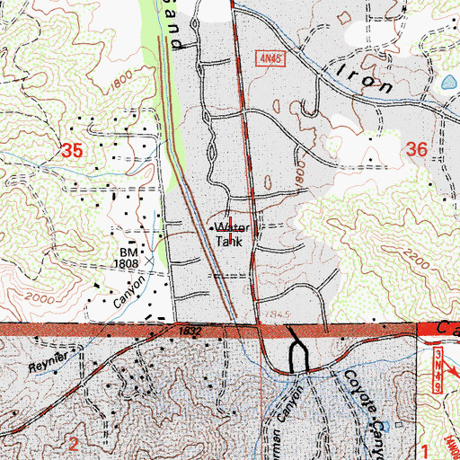 Topographic Map of Los Angeles County Fire Department Station 123, CA
