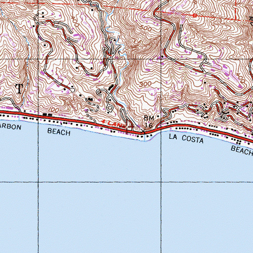 Topographic Map of Los Angeles County Fire Department Station 70, CA