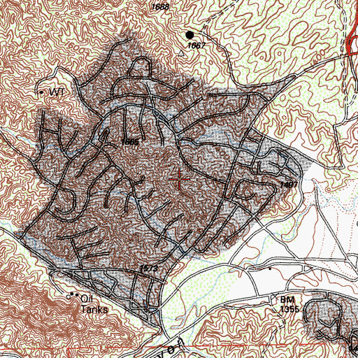Topographic Map of Los Angeles County Fire Department Station 124, CA