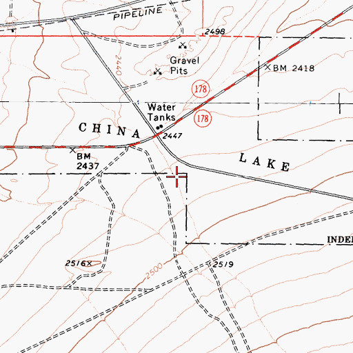 Topographic Map of Bureau of Land Management - Salt Wells Fire Station, CA