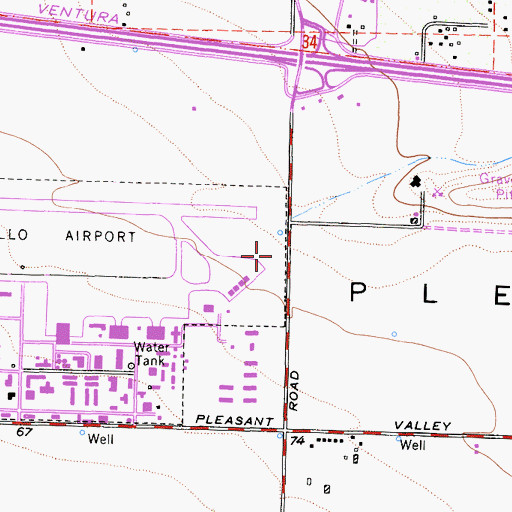 Topographic Map of Ventura County Fire Protection District Station 50, CA