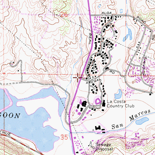 Topographic Map of Carlsbad Fire Department Station 2, CA