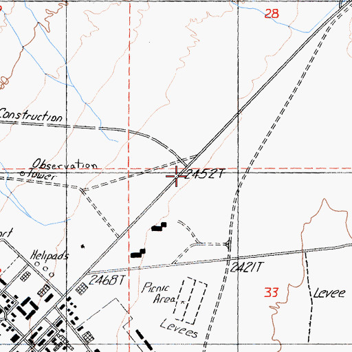 Topographic Map of Fort Irwin Fire Department Station 412, CA