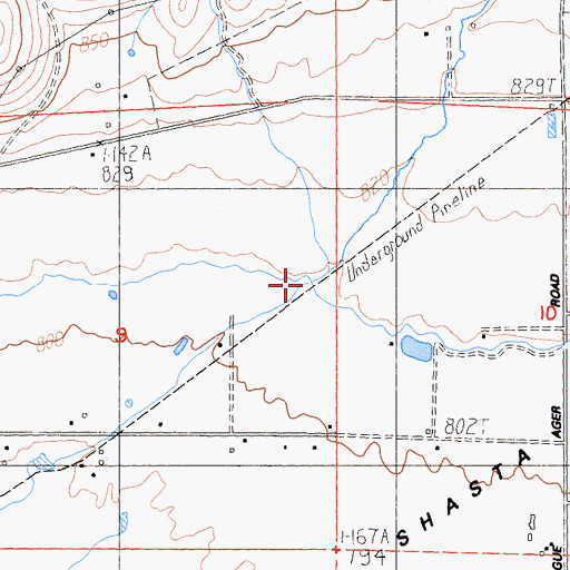 Topographic Map of Bunton Hollow Creek, CA