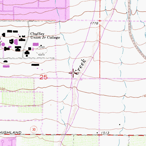 Topographic Map of Rancho Cucamonga Fire Protection District Station 175, CA